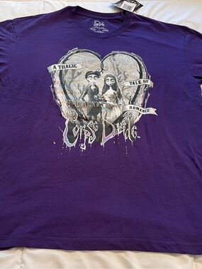 NEW Disney Corpse Bride Adult Unisex LARGE Purple T-Shirt Tim Burton Wedding